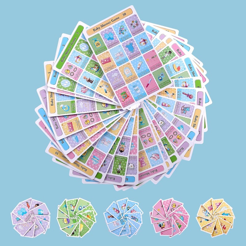 Ambercalm Baby Shower Games in Spanish English for 30 Players,Mexican Bingo Juegos para Baby Shower en Español for Boy and Girl,Funny Spanish Bingo Card Games - Image 5